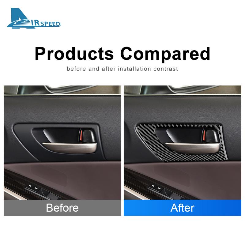 Real Soft Carbon Fiber Sticker For Lexus IS250 300 350 200T 2013 2014 2015 2016 2017 2018 Front Door Handle LHD Sticker