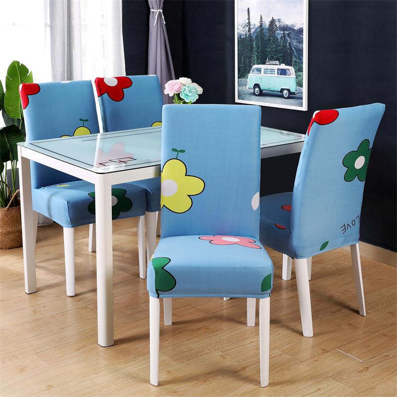 1PC Printed Dining Chair Covers Stretch Non-slip Chairs Cover Decor All-inclusive Durable Four Season Universal Protective Cover