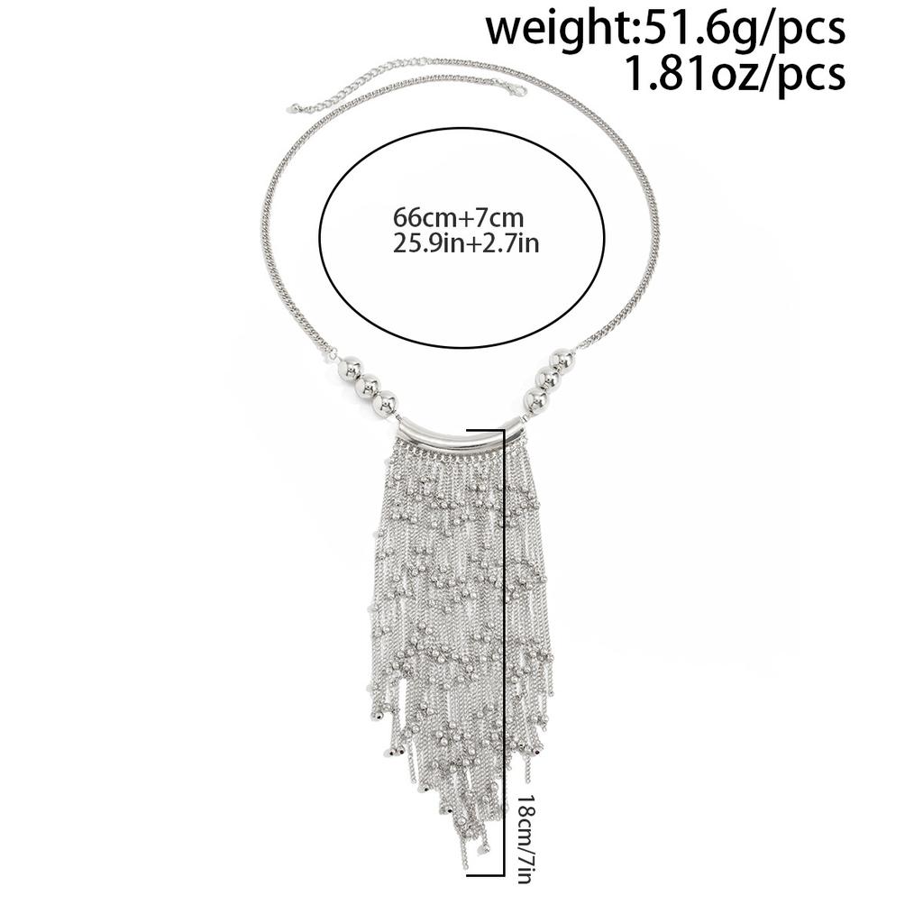 Woven Mesh Collarbone Chain Simple Fashionable Multi-layer Tassel Necklace