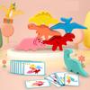 Happy Stacking Dinosaurs, 6 Piece Wooden Stacking Toy For Toddlers, Colorful Dinosaur Balancing Activity Toy, Improves Fine Motor Skills And Dexterity
