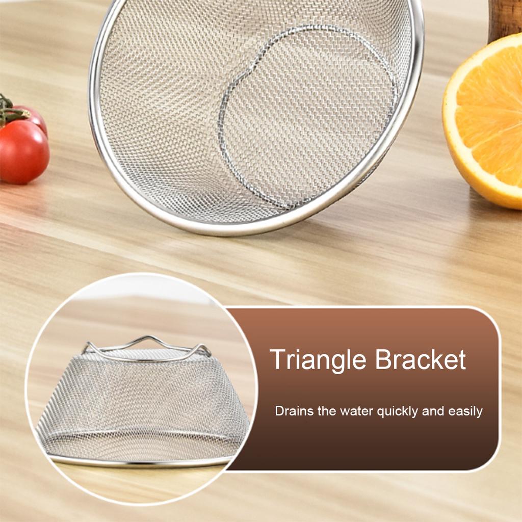 2 Pcs Mini Colander & Food Strainer, 304 Stainless Steel Small Mixing Colanders Bowl, 5.51 x 2.36 Inches