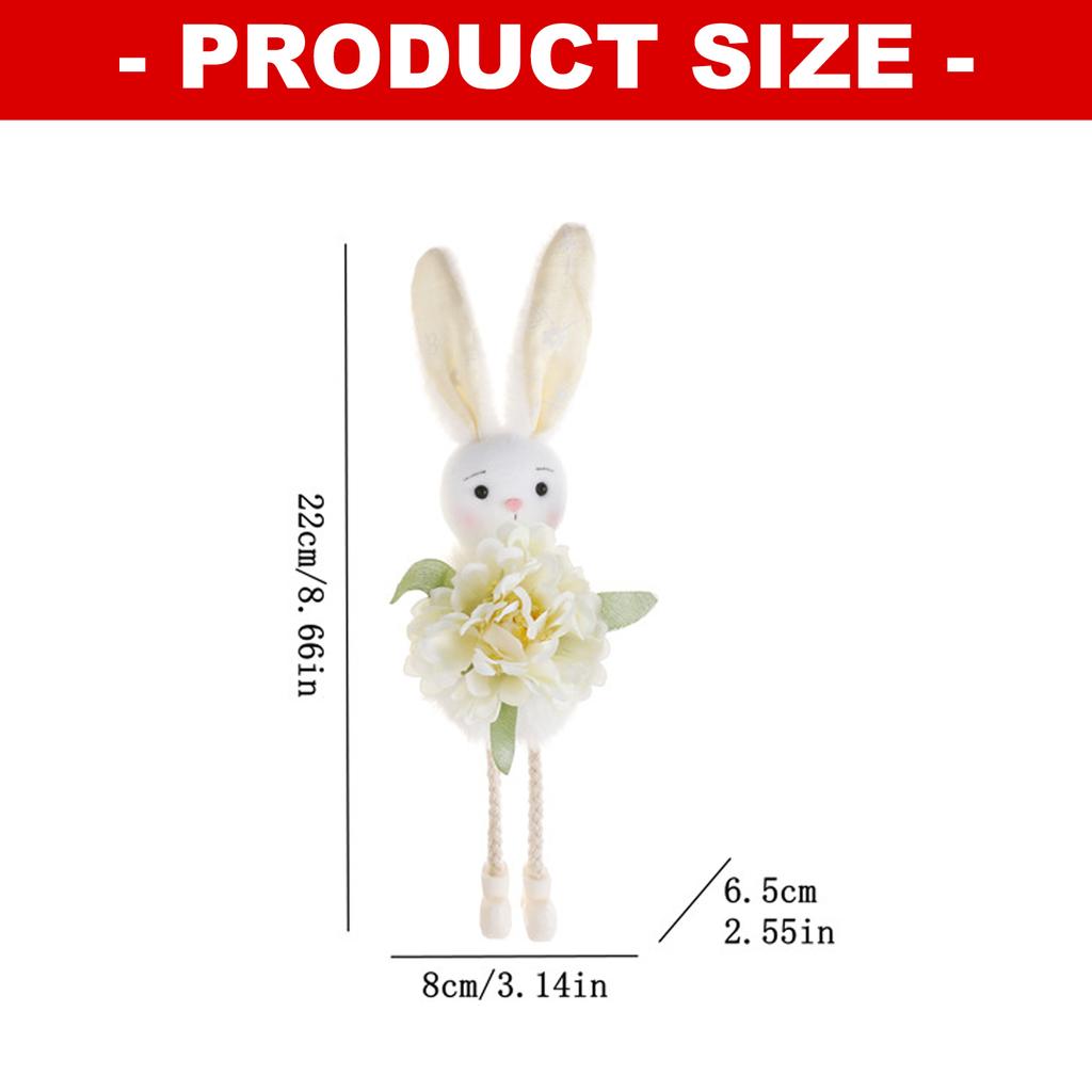 Colorful Rabbit Doll Decoration Polyester Plastic Rabbit Figurine Pendant for Door Window Balconies Indoor and Outdoor