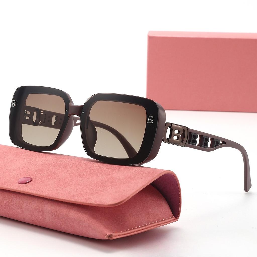 Lunettes de soleil carrées de luxe avec branches lettrées, Lunettes de soleil stylées pour femmes et hommes.