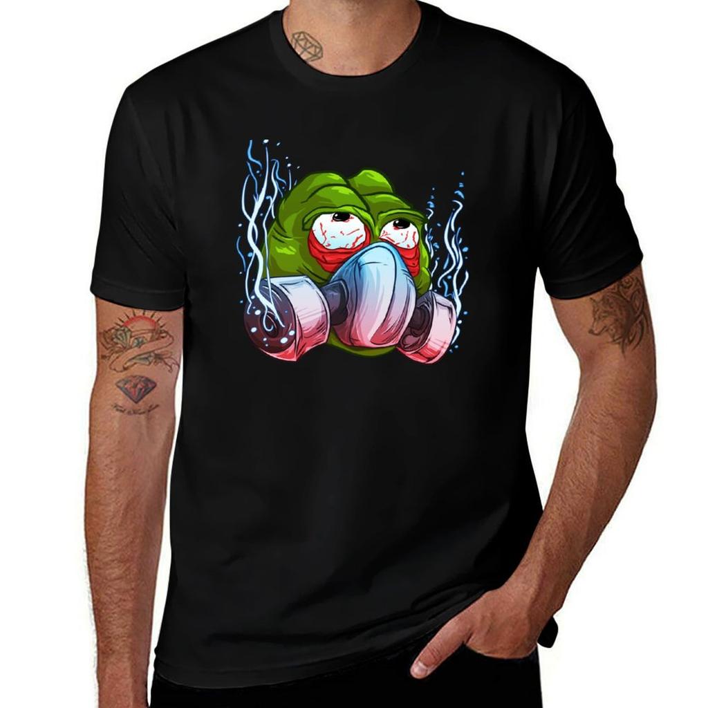 Green meme Frog is Coping T-Shirt Simple Print Design T-Shirt