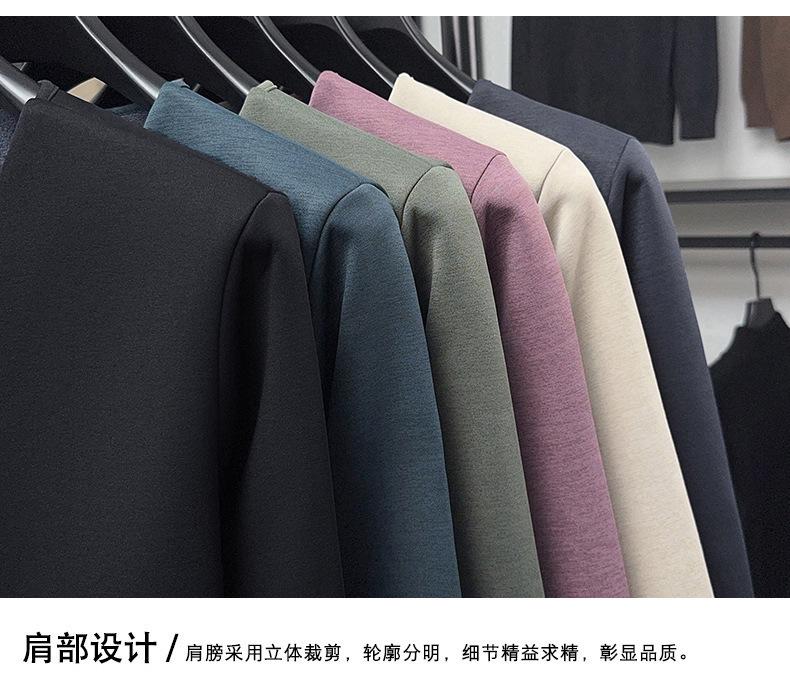 2025 Men's V-Neck Long Sleeve Plus Velvet Thickened T-shirt - Autumn/Winter, Youth Plus Size, Solid Color Base Layer