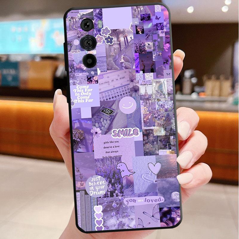 

Phone Case For Motorola Edge 50 40 Pro 60 50 40 30 Ultra Neo Fusion Moto G Play G Stylus G Power G Purple Aesthtic Moto Edge 40