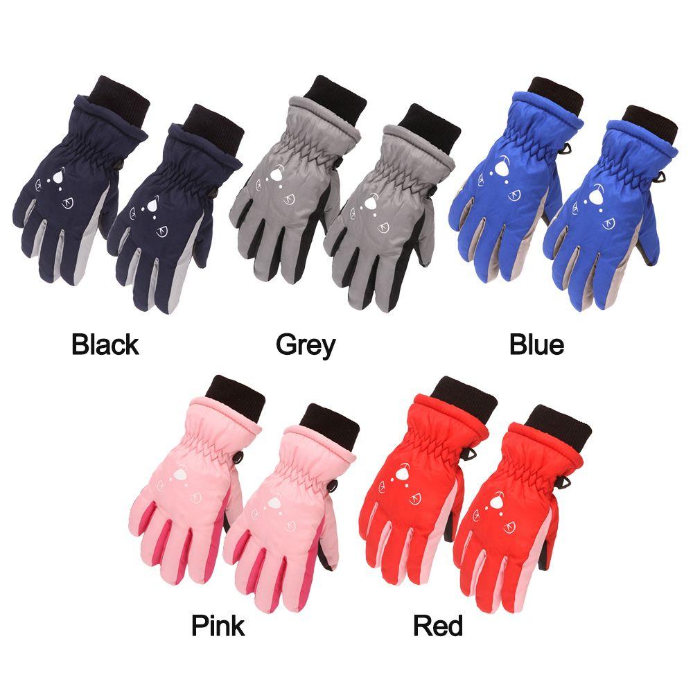Children Boys Girls Cartoon Cute Non-slip Thick Warm Waterproof Kids Ski Gloves Sports Mittens
