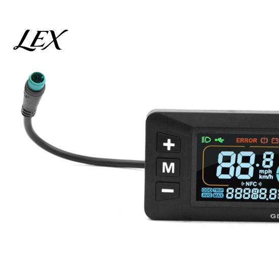 Electric Bike Control Panel Ebike Display Fit for Yozma IN 10, Bicycle LCD Screen with Waterproof 5-Pin Connector, Meter 22.2MM Handlebar E