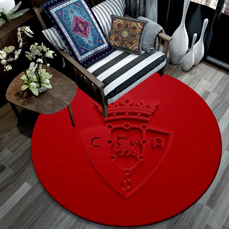 CA Osasuna2 Round Area Rug,Carpet Rug for Living Room Bedroom Sofa Playroom Decor,Non-slip Floor Mat