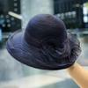 Ladies sun hat summer elegant fashion top hat organza flower pot hat sun hat