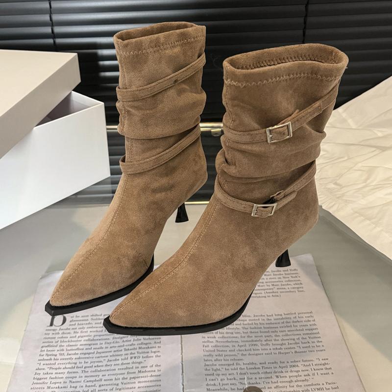 

Autumn Fashion Pointed Toe Women Ankle Boots Street Style High Heels Party Stripper Female Short Booties 35