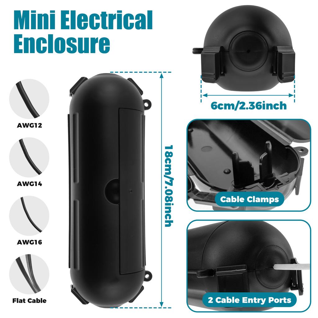 Large Outdoor Electrical Box IP54 Waterproof Extension Cord Cover Weatherproof Protect Outlet, Plug, Socket, Timer, Power Strip,