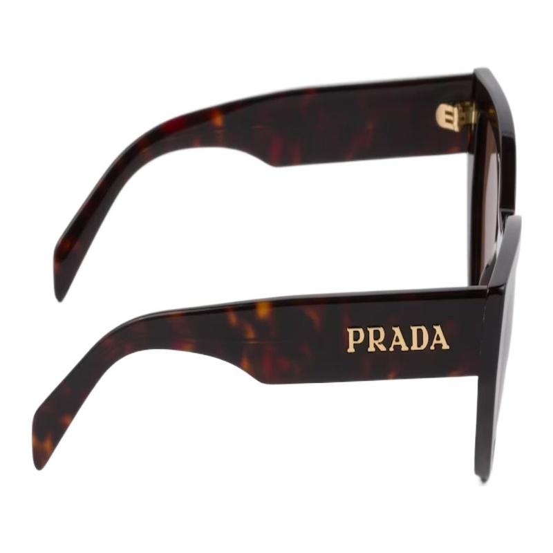 Prada Logo Lettering Acetate Irregular Sunglasses Women's Brown