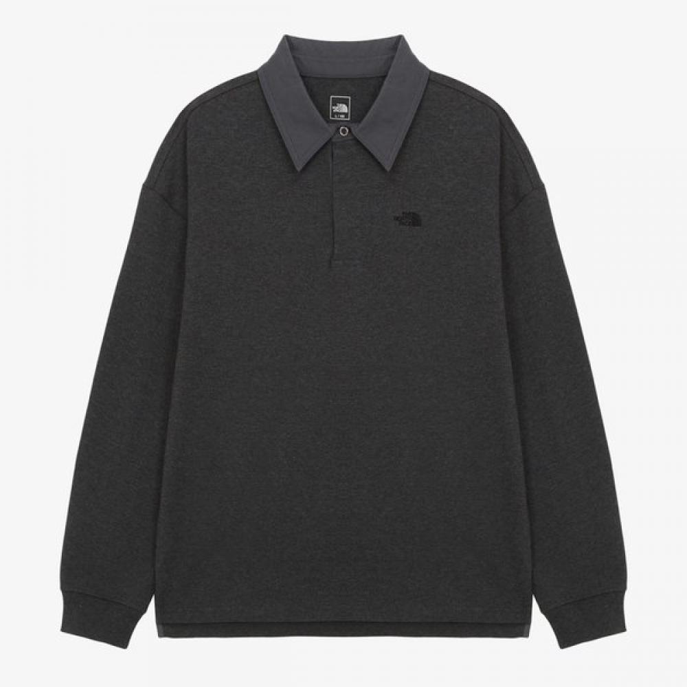 The North Face Nt7qr68b Men S orSa Long Sleeve Polo Dark Gray DARK GRAY/090