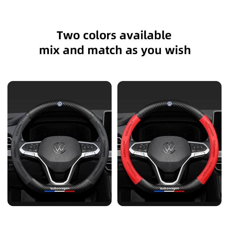 VW GTI GOLF 2026 Meleg VW VOLKSWAGEN Autó Kormánykerék Borítás Csúszásgátló Szénszálas Kormányfogantyú Sapka VW GTI Polo Golf Pa-hoz