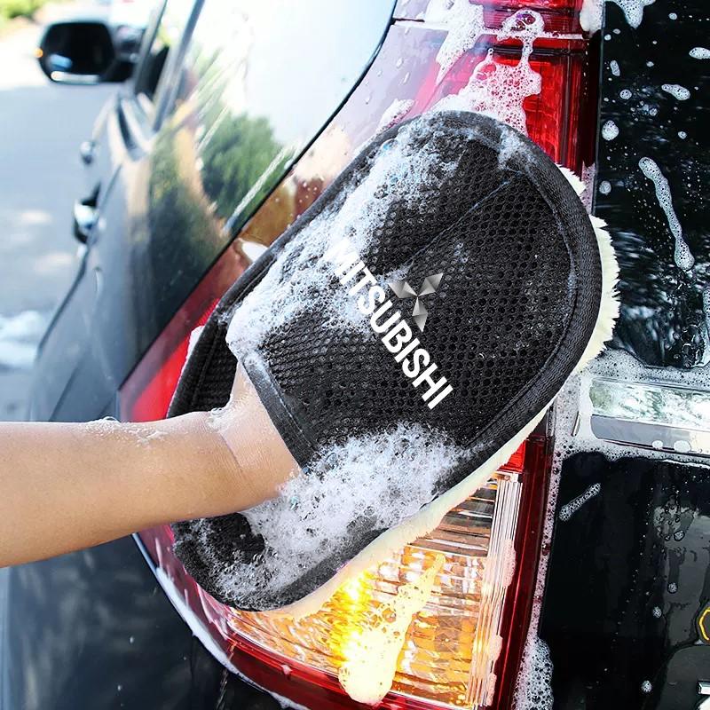 Car Wash Glove Wool Soft Polish Cleaning Brush Tools For Mitsubishi Lancer Ralliart ASX Mirage Pajero Xpander Attrage Eclipse