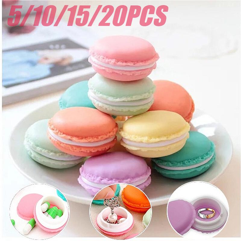 Mini Portable Earring Ring Storage Case Small Plastic Jewelry Organizer Box Cute Macaron Shaped Jewelry Box for Girls Gift