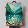 Find Your Balance Mountain Lake Landscape Iron Wall Art Custom Home Decor Nature Scenery Metal Painting