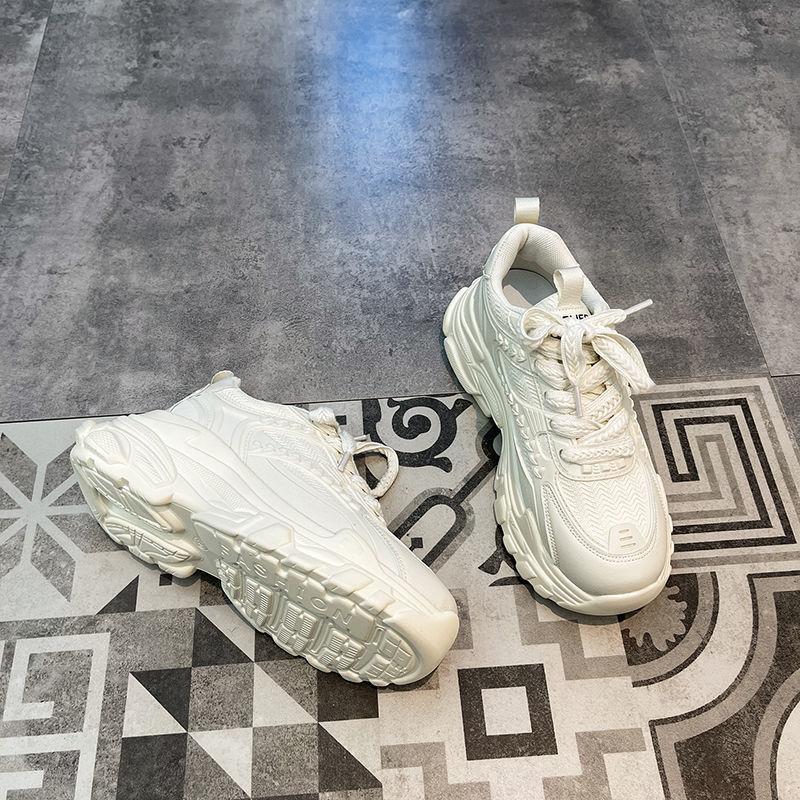 

Wheat ear dad shoes women s tide autumn and winter new versatile thick-soled heightening little white sports shoes women 40