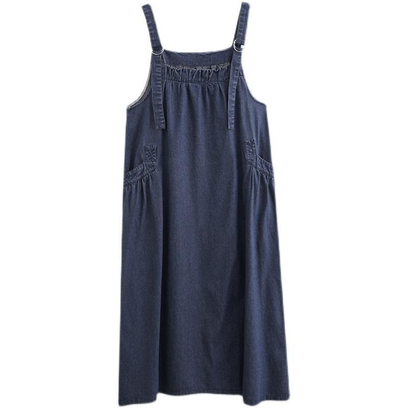 Mid-length Pendant Skirt Women Loose Denim Pendant Skirt Swing Dress