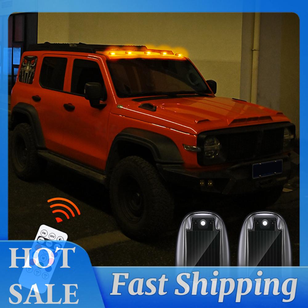 Solar-Power Car Roof Light with RC Universal Signal Mouse Lamp Roof Mount Warning Light for Pickup Trucks SUV Motorcycles