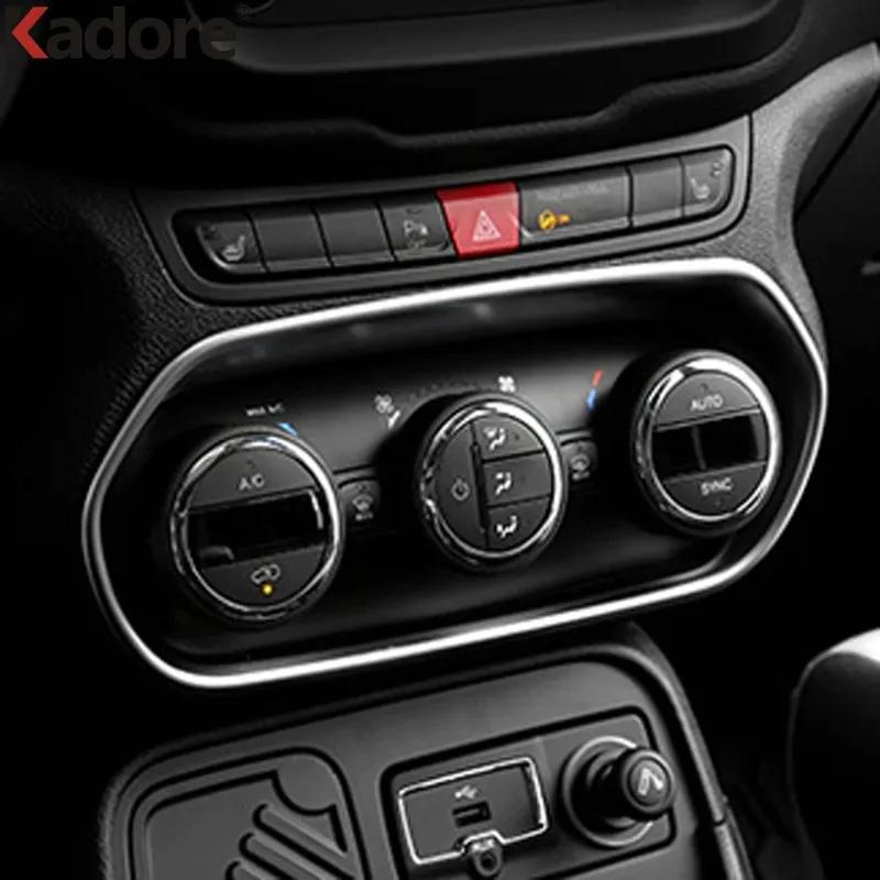 Car Center Console Air Condition Switch Button Panel Cover Trim For Jeep Renegade 2014 2015 2016 2017 Matte Interior Accessories