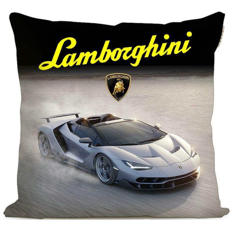 Крутая Наволочка с Логотипом Lamborghini Квадратная Подушка Спальня Диван Отдых Комфортная Подушка Автомобиль Гостиная Домашний Декор