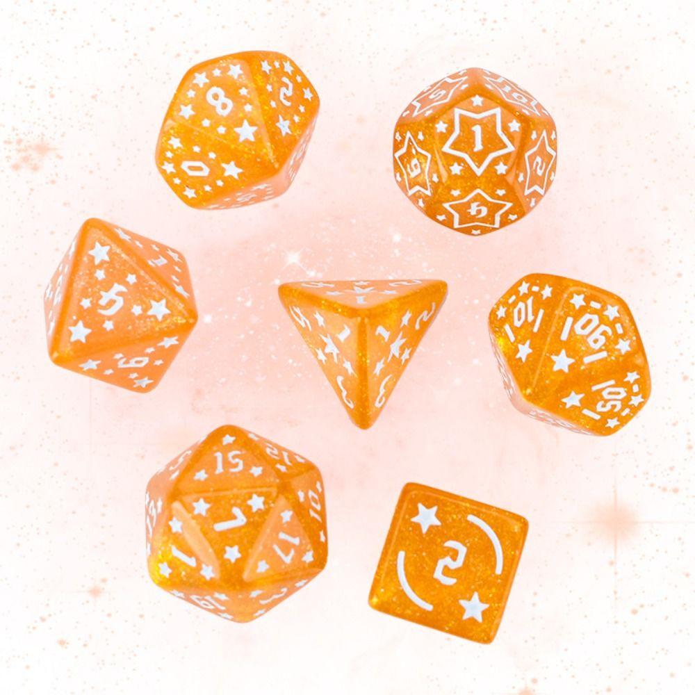 7PCS New Acrylic Star Dice Set D4 D6 D8 D10 D12 D20 8 Colors Dice For Table Games Polyhedral Table Games Dice Gift