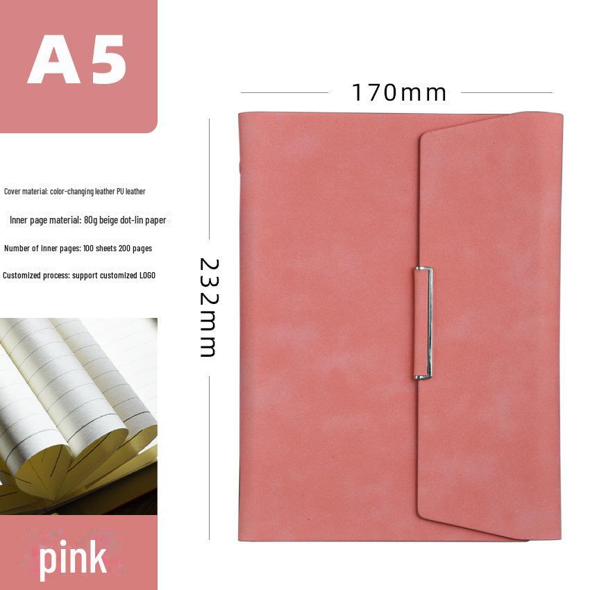 A5 Dreifach gefaltetes Business-Loseblatt-Notizbuch mit nachfüllbarer Metallschnalle und anpassbarer Geschenkbox