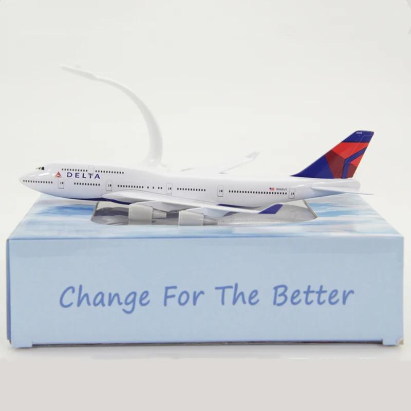 Scale Model Airplane 20cm Metaallegering Voor Delta Luchtvaart Model 747 B747 Vliegtuig Model Statisch Ornament Plane