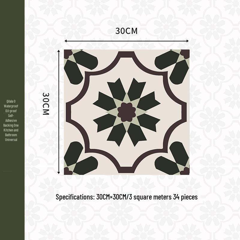 Waterproof Anti-slip Self-adhesive Bathroom & Kitchen Floor Tile Sticker