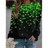 Women's Shamrock Active Sportswear Long Sleeve Round Neck Regular Tops St.Patrick's Day Casual Sports Print