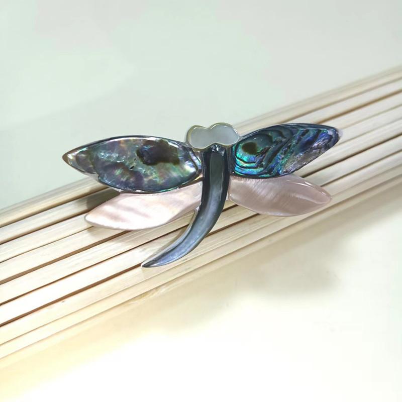 Shell Dragonfly Cartoon Brooch With Handcrafted Inlay For Girls And Women
