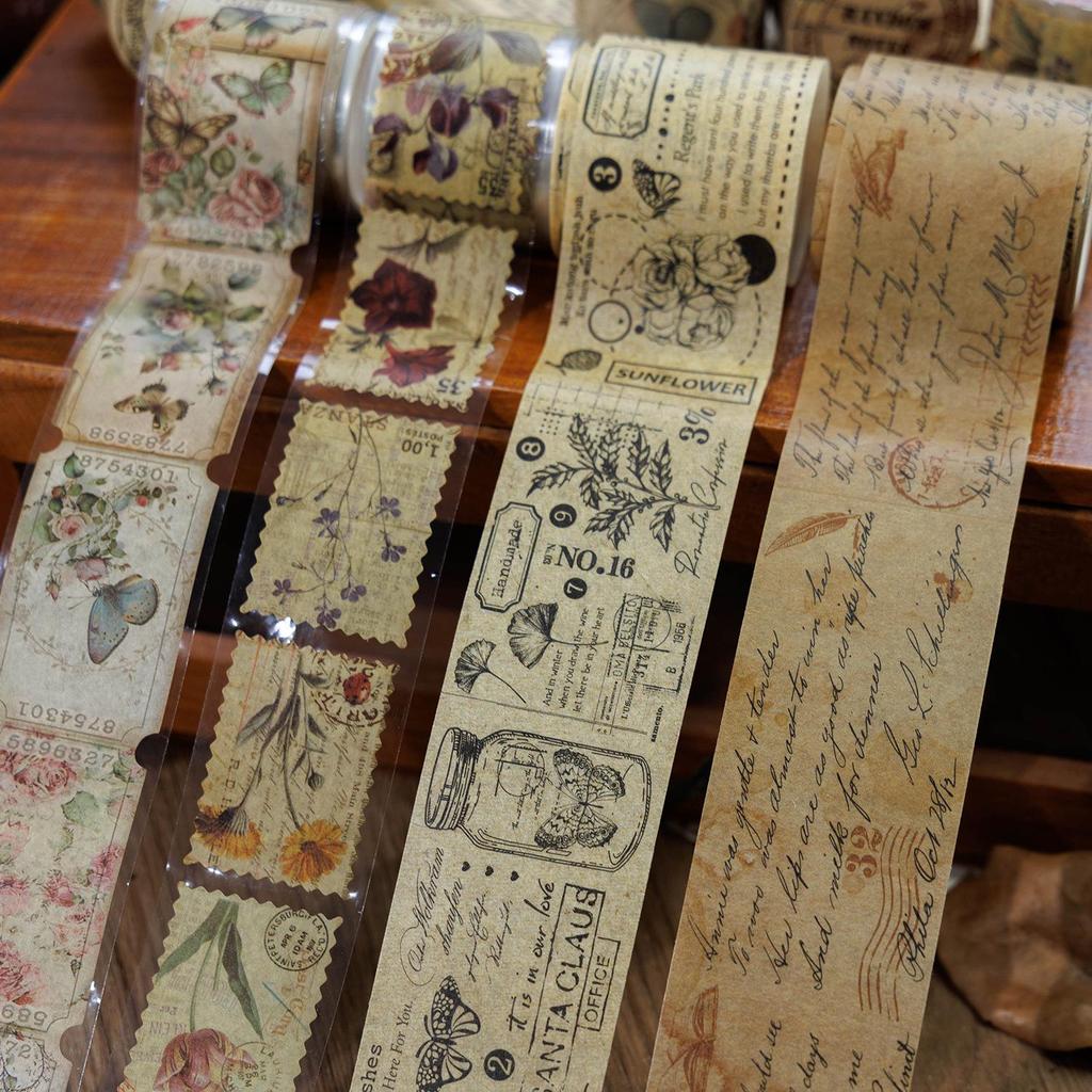 Ancient Forest Chronicle American Retro Washi Tape: Plant Sticker Decorations