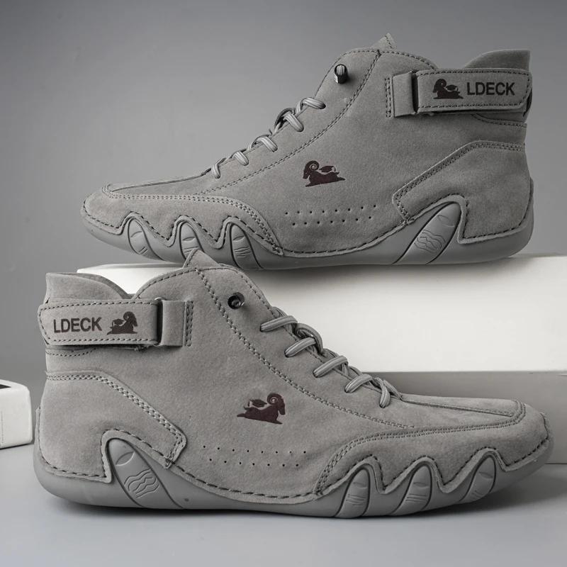 New in Casual Shoes Men Sneakers 2024 Male High Top Sneakers Winter Warm Designer Fashion Loafers Lace Up Shoes Men Ankle Boots