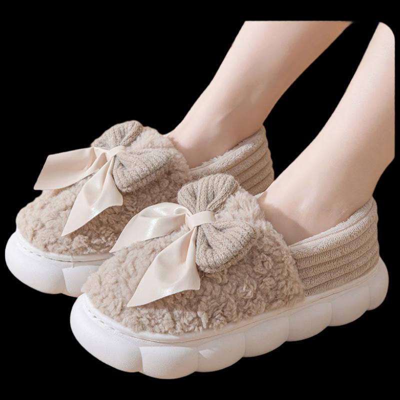 

Jianixiong Bow-Knot Indoor Cotton Slippers