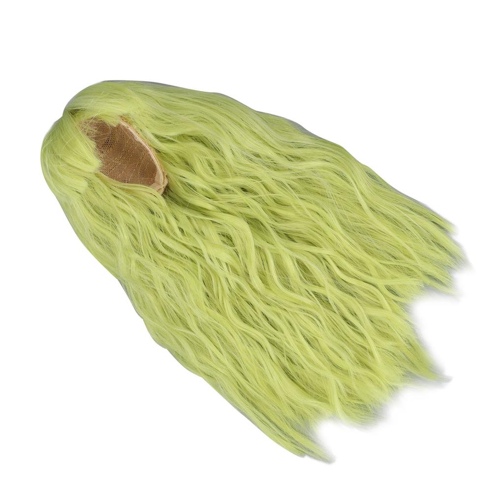 Doll Long Wig Soft Silk Mesh Cloth Simulated Scalp Flat Bang Green Artificial Hair for Ball Jointed