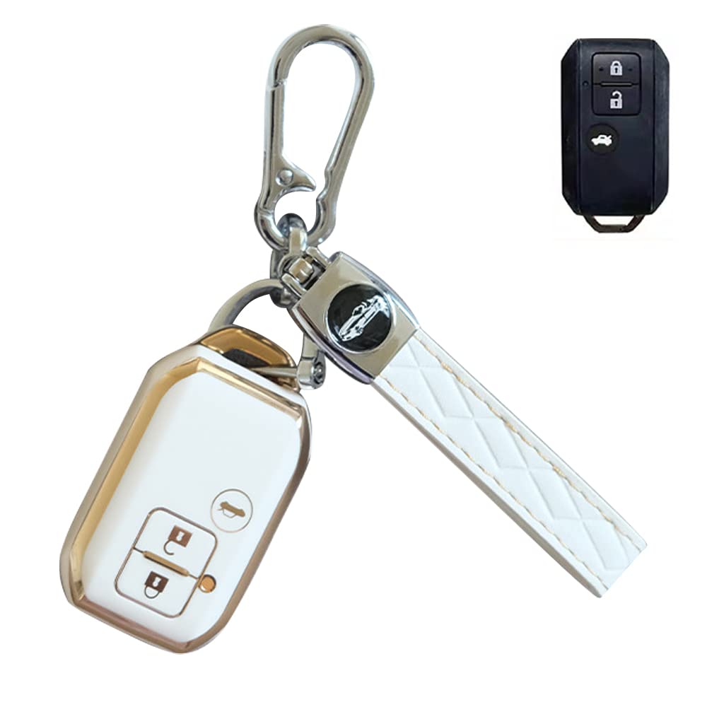 

[LETINGFAR] Key Case for Suzuki, Smart Key Case, Key Cover, SUZUKI6-M-YK-13-3 белый
