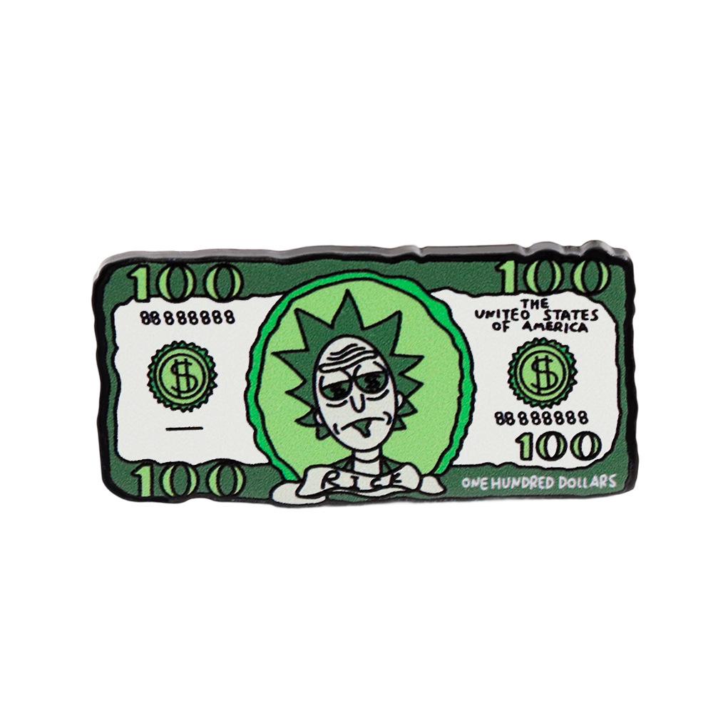 

Значок Rick Money Pin Анимация Научная фантастика Ситуационная комедия - Аксессуар для рюкзака и одежды Подарок зелёный