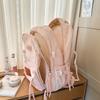 Zaino da scuola per bambina con ricamo a fiocco, grande capacità