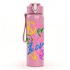 1PC Hope Love Peace Colorful Letter Print 750ml Color Plastic Sports Water Bottle Leakproof Flip Straw Lid Suitable for Sports Office Home Use