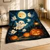 Halloween Ghosts And Pumpkins Decor Coral Fleece Blanket