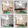 Modern Ceiling Fan Lights, E26/E27 Smart Socket Fan Light Bulb with Remote Control, Dimmable LED Fan Light for Garage, Bedroom