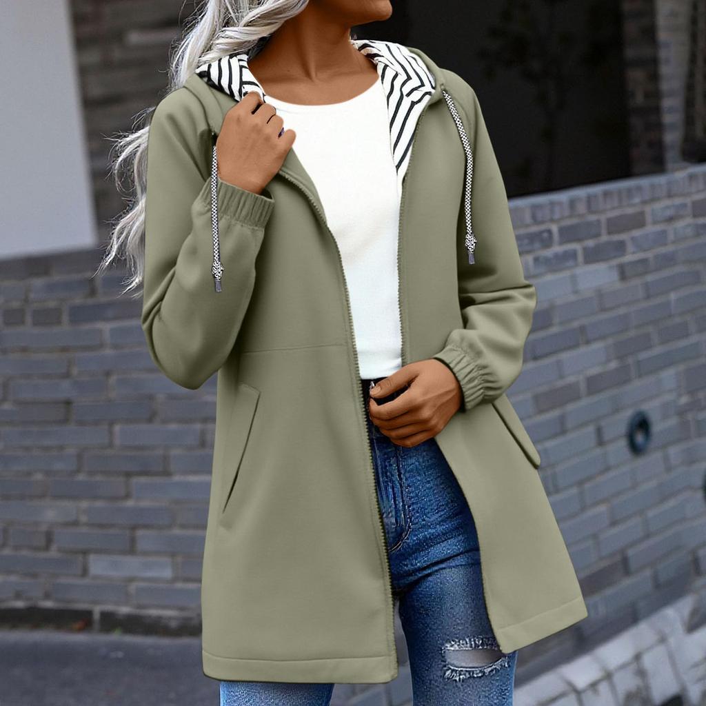 Womens Lightweight Hooded Jacket Long Sleeve Outdoor Waterproof Running Sports Windbreaker Coat