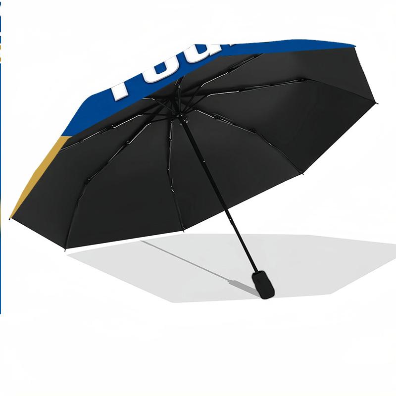 Olympique Marseille FC Automatic 3‑Fold Umbrella 8‑Rib Windproof Folding Umbrella Sun Rain Protection For Outdoor Travel Daily Use