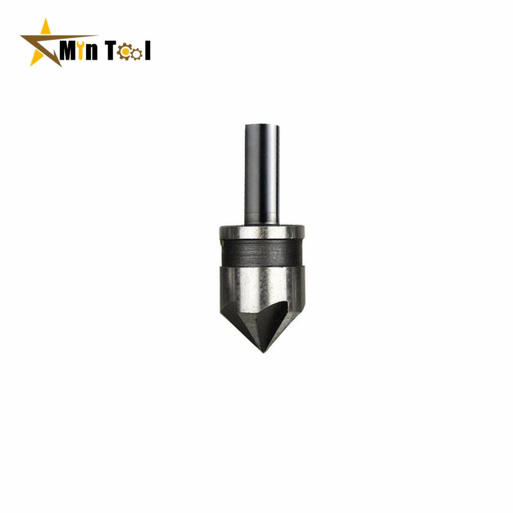 3PCS Hex Countersink Boring Chamfer Drill Bit Set 12/16/19mm 5Flute Woodworking Drill Bit Cutter Metal Drilling Bit Hand Tool