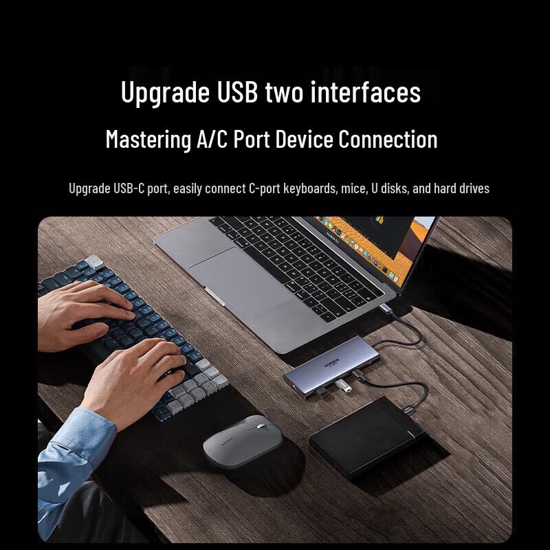 UGREEN 9-in-1 USB-C Hub with Gigabit Ethernet and 4K HDMI