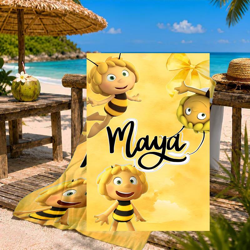 Bee Adventure Maya Beach Towel Microfiber Beach Towel, Lightweight and Quick-Dry, for Summer Travel, Swimming Pool Fan Birthday Gift