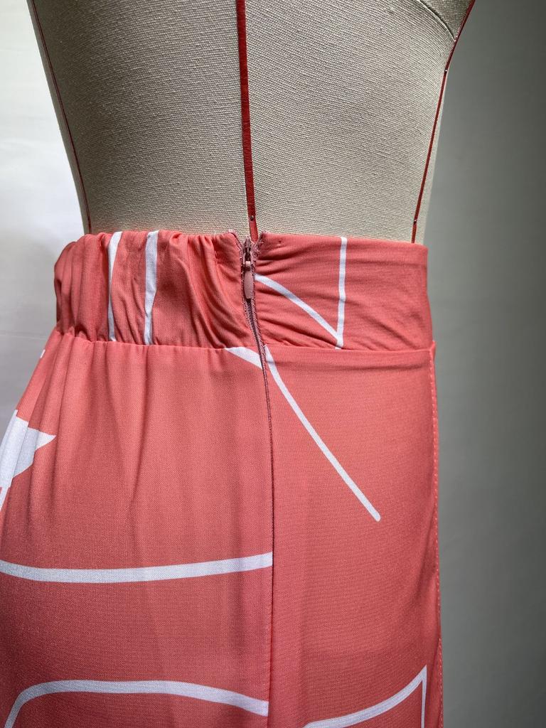 Summer Women's Faux Hemp Casual Suit V-Neck Short Vest High Waist Printed Wide Leg Pants Suit