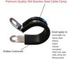 Universal 40PCS 1 Inch Stainless Steel Cable Clamp Rubber Cushioned Insulated Clamp Metal Clamp Tube Holder for Tube Pipe or Wire Cord Installation